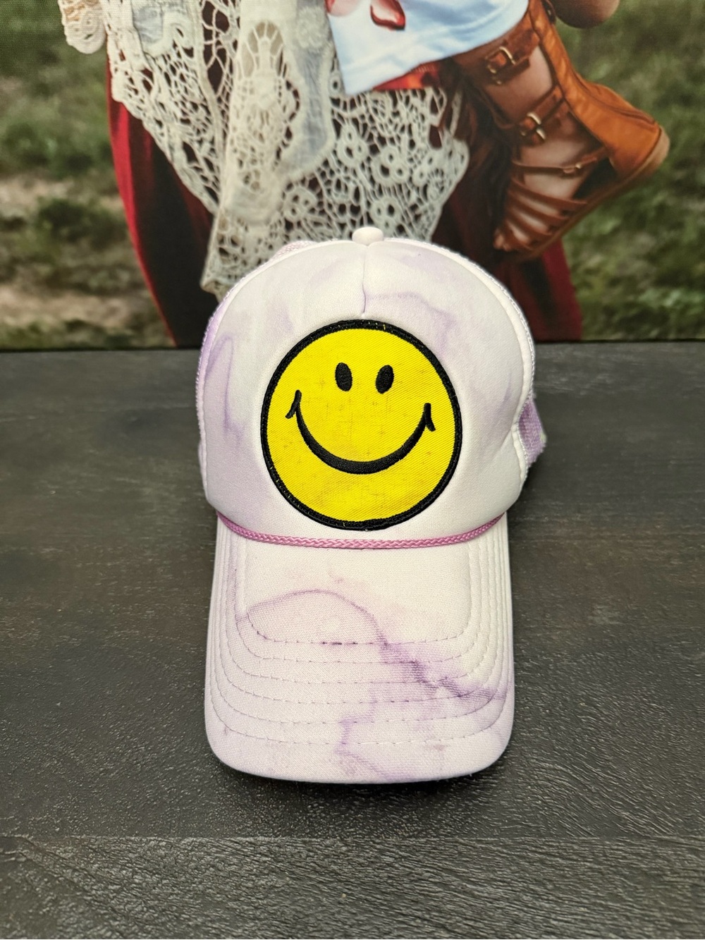 Aviator Nation Purple & White Marble Tie-Dye Trucker Hat 😊
